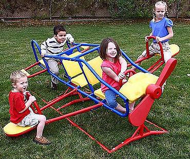 Children are playing Lifetime airplane teeter-totter